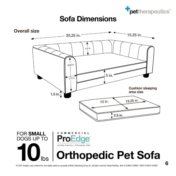 SMALL Orthopedic Pet Sofa (up to 10lbs) 06