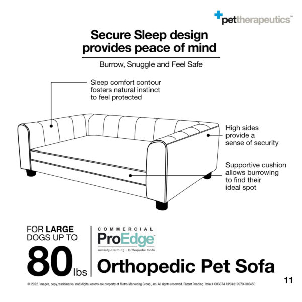 LARGE Orthopedic Pet Sofa for Dogs Up to 80lbs 10
