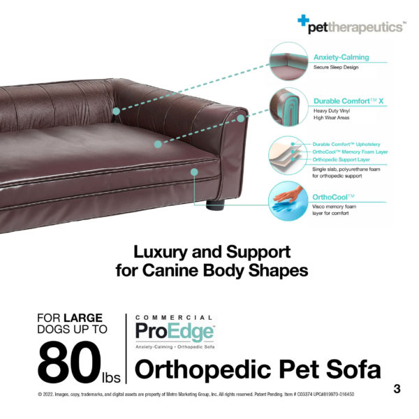 LARGE Orthopedic Pet Sofa for Dogs Up to 80lbs 02