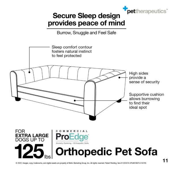 EXTRA LARGE Orthopedic Pet Sofa for Dogs up to 125lbs 09