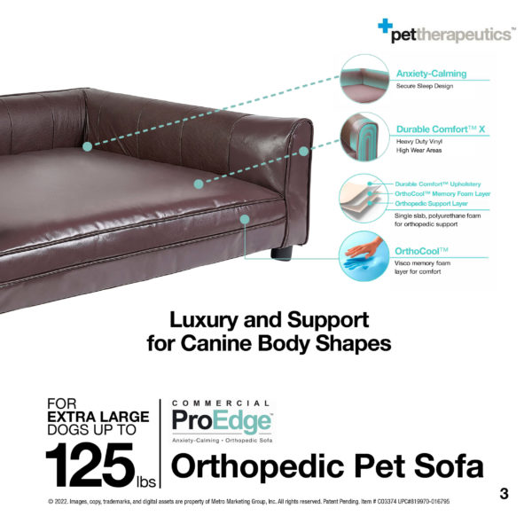 EXTRA LARGE Orthopedic Pet Sofa for Dogs up to 125lbs 02