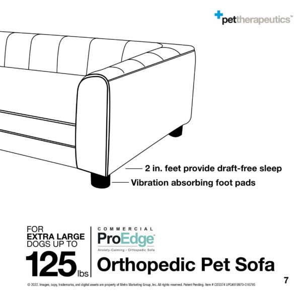 EXTRA LARGE Orthopedic Pet Sofa for Dogs up to 125lbs 06